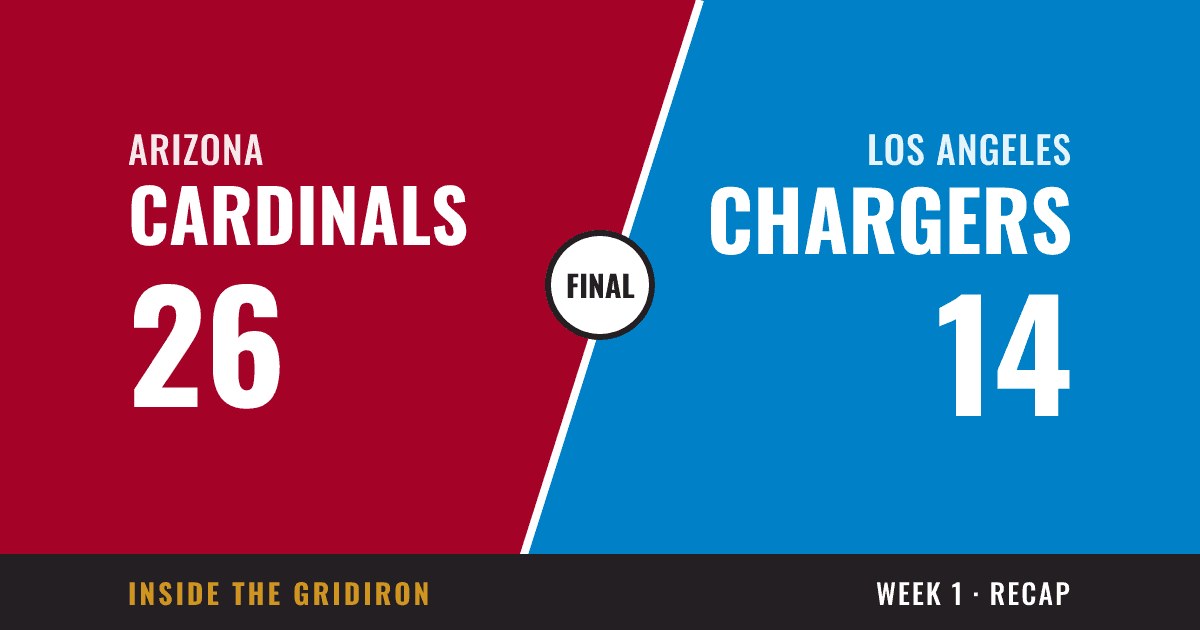 Week 1 final: Arizona Cardinals 26, Los Angeles Chargers 14
