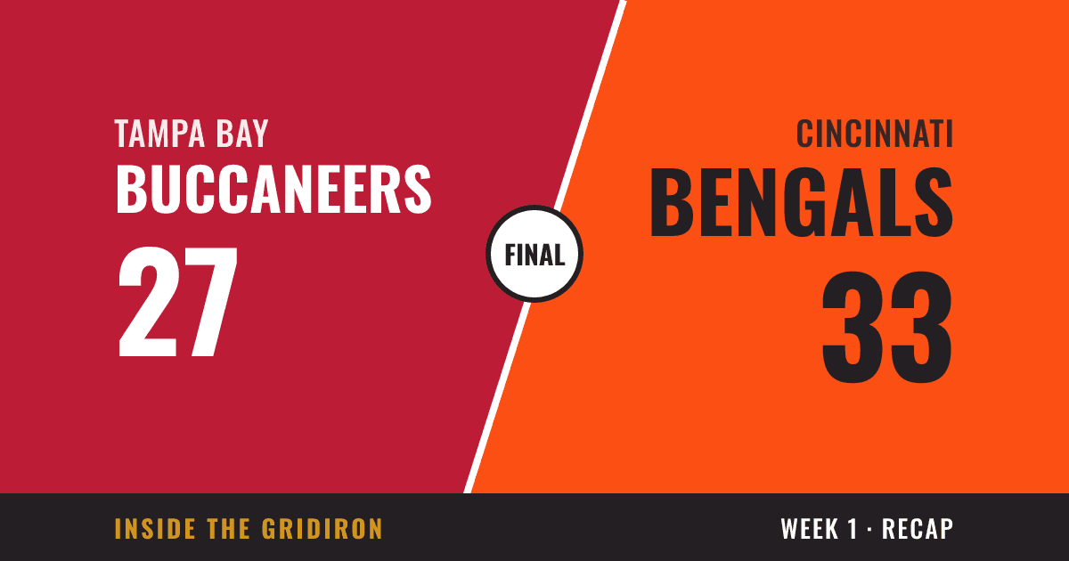 Week 1 final: Tampa Bay Buccaneers 27, Cincinnati Bengals 33