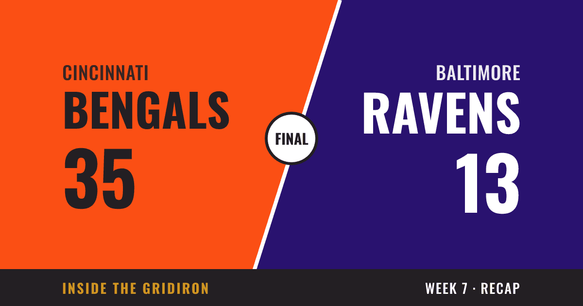 Week 7 final: Cincinnati Bengals 35, Baltimore Ravens 13