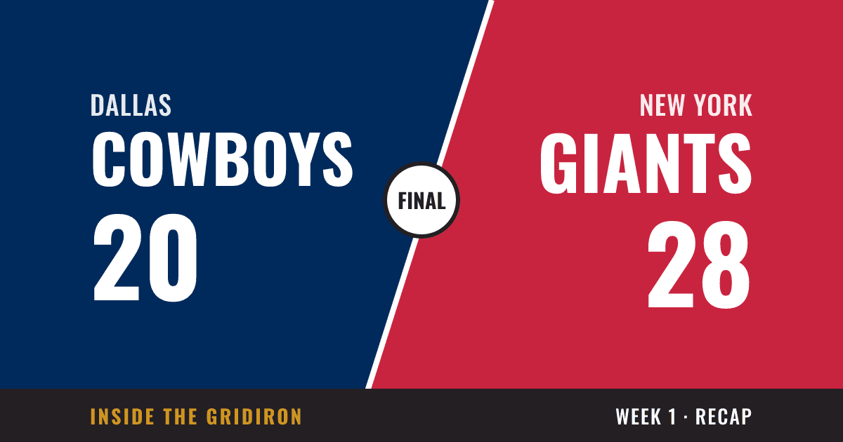 Week 1 final: Dallas Cowboys 20, New York Giants 28