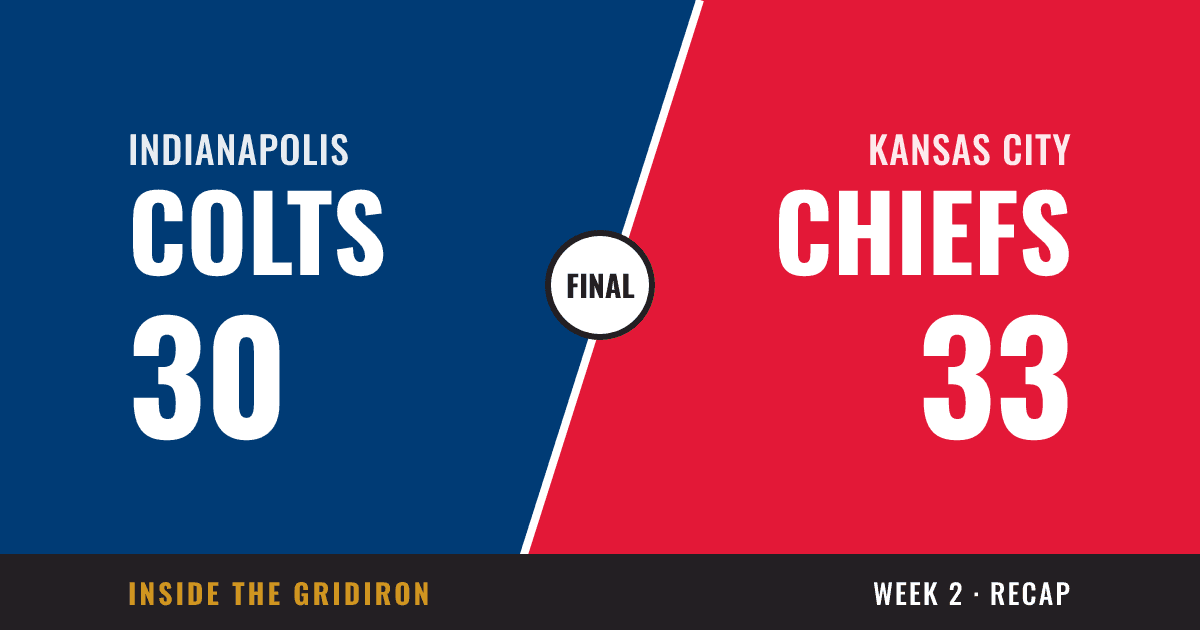 Week 2 final: Indianapolis Colts 30, Kansas City Chiefs 33