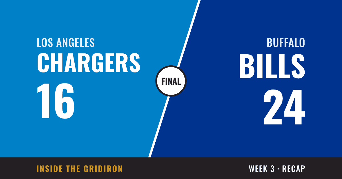 Week 3 final: Los Angeles Chargers 16, Buffalo Bills 24