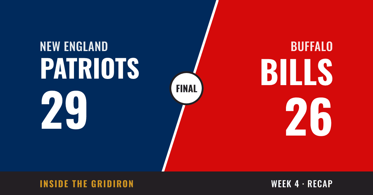 Week 4 final: New England Patriots 29, Buffalo Bills 26