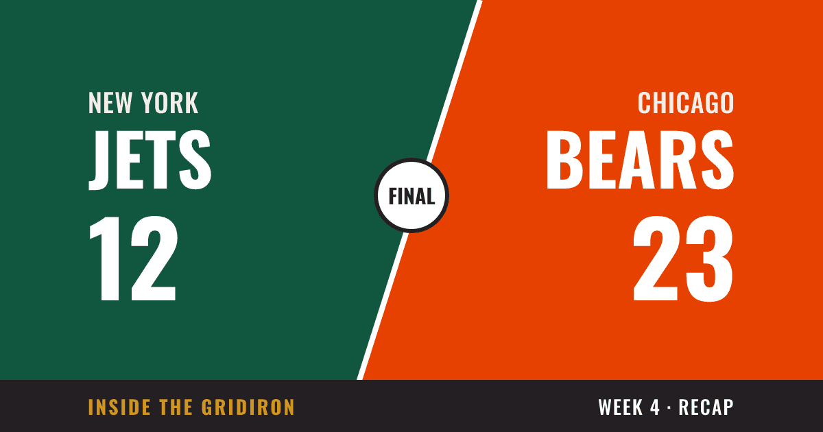Week 4 final: New York Jets 12, Chicago Bears 23