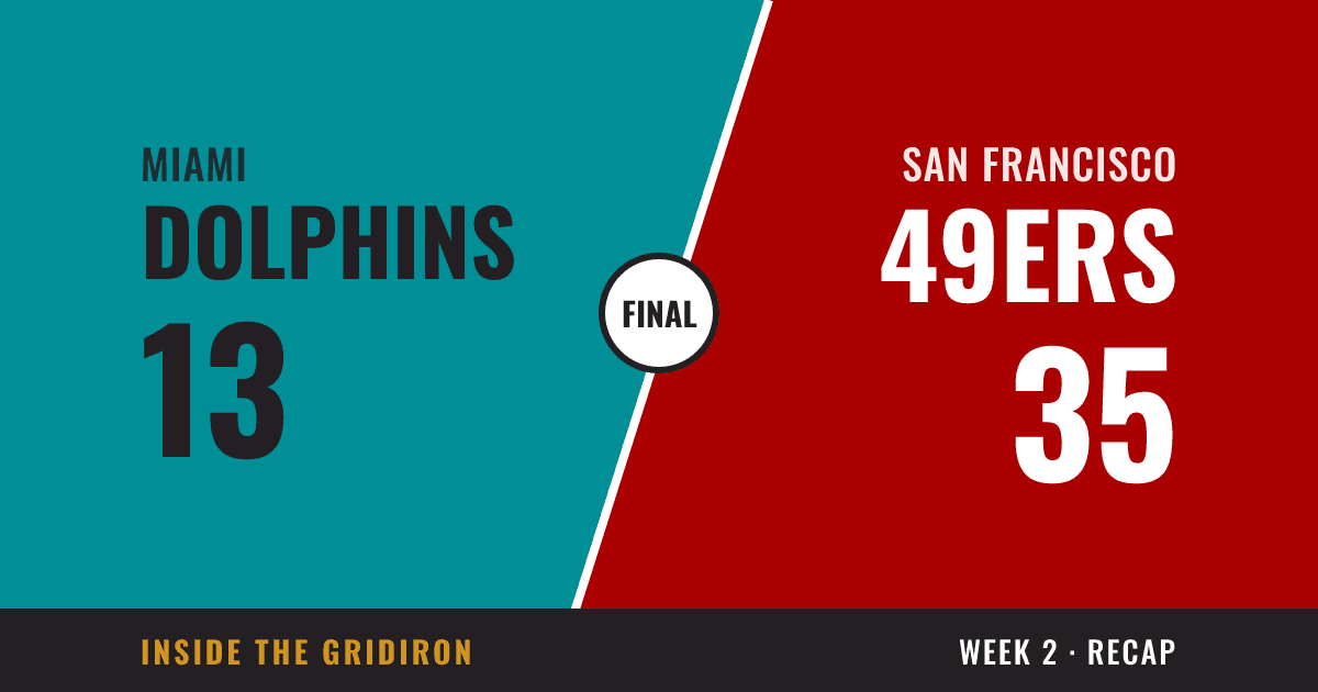 Week 2 final: Miami Dolphins 13, San Francisco 49ers 35